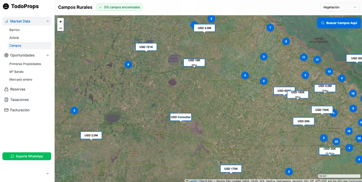 Vista de campos - Dashboard TodoProps
